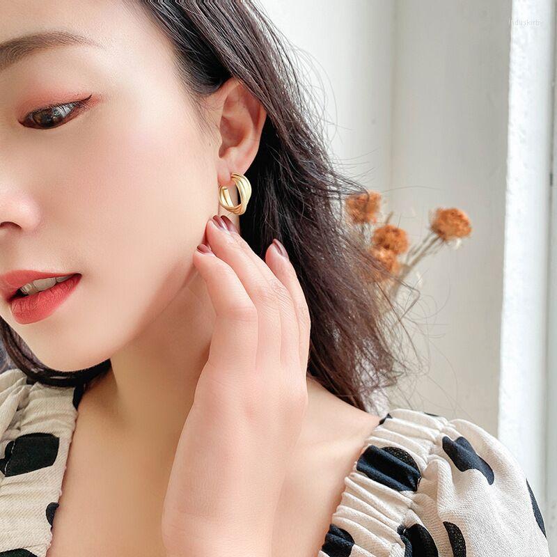 

Backs Earrings 2022 Vintage Golden Minimalist C Shape Clip On Hoop Non Pierced Cute For Women Trend Jewelry Gift