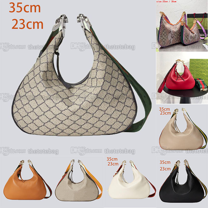 

Attache large shoulder bag crescent moon shape G shaped hook closure with zip Detachable Blue and red Web trim Luxury Designer Handbag Purse Crossbody Bags latest, Customize