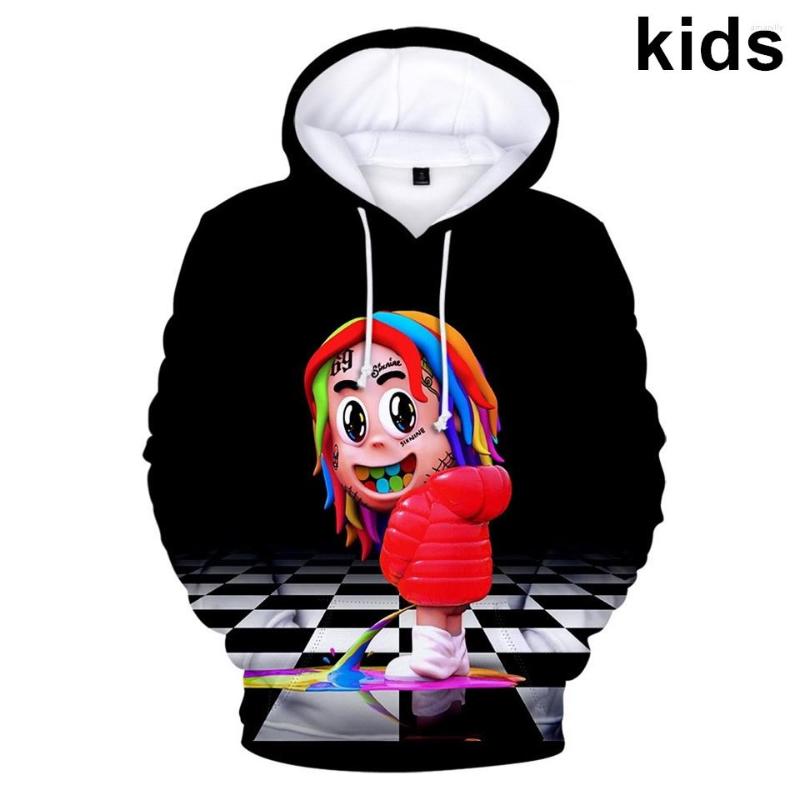 

Men's Hoodies 3 To 14 Years Kids Hoodie 6ix9ine Gooba 3D Print Sweatshirt Boys Girls Hip Hop Rapper Tekashi69 Pullover Coat Teen Tops, Tz-2030