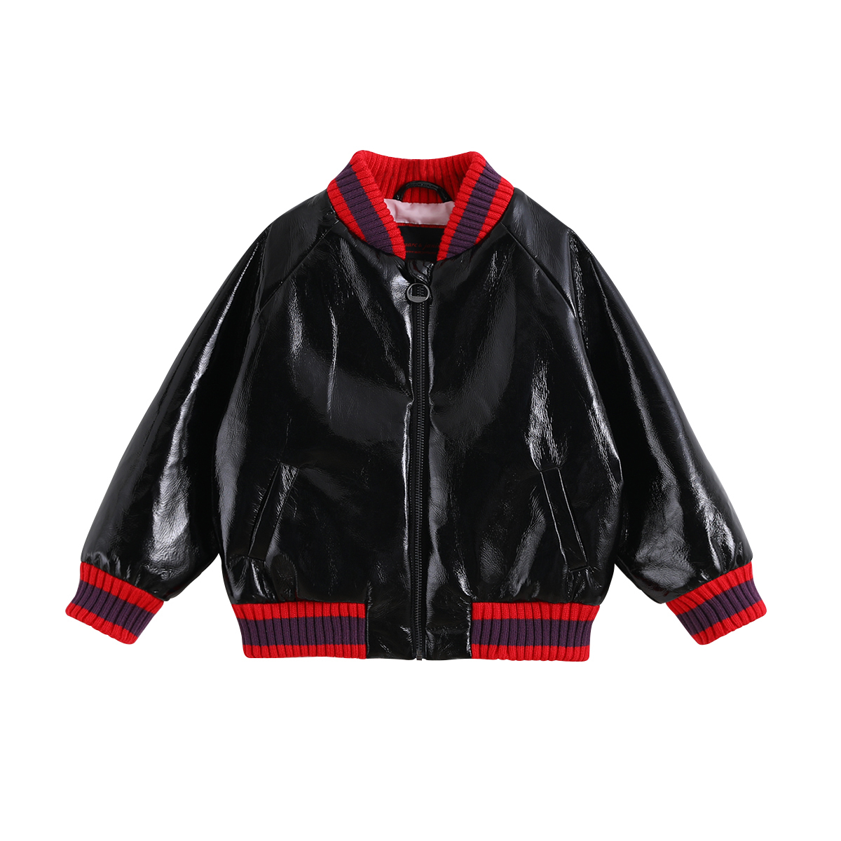 

Jackets Children s Spring and Autumn Girls PU Baseball Collar Jacket Baby Casual Top Girl Winter Clothes 221010, Black