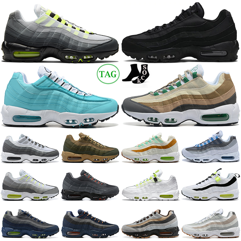 

OG 95 95s Running Shoes Men Women Neon Triple Black Dark Army Grey Red Worldwide Greedy mens trainers des chaussure outdoor sports sneakers walking jogging, 36-46 nrg classic green