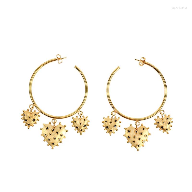 

Dangle Earrings Fashion Heart Tassel Women Round Alloy Gold Color Statement Party Wedding Jewelry Gifts