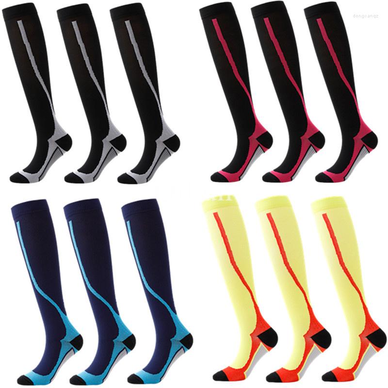 

Sports Socks 3 Pairs Pack Compression Athletic Men Women Varicose Veins Breathable Nursing, Qmix003-346