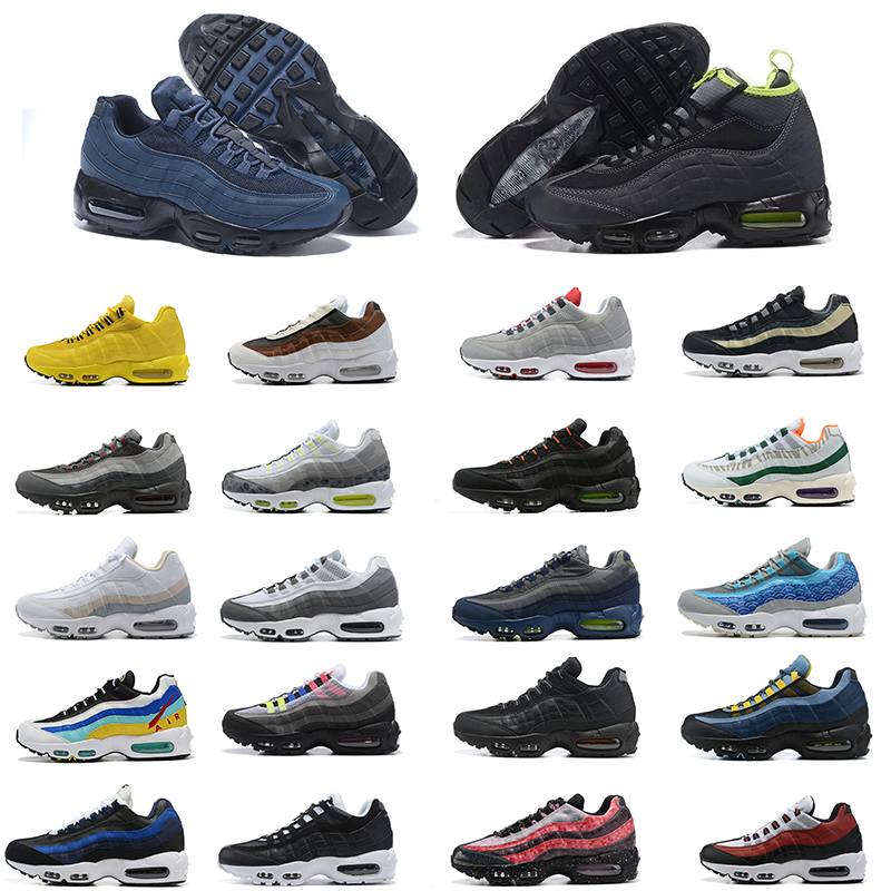 

Fashion Men's Sports Shoes Casual Shoes Air cushion Maxs 95 Flat Bottom Breathable Shock Absorbing Running Shoe Black And White Red Multicolor Stitching, 10