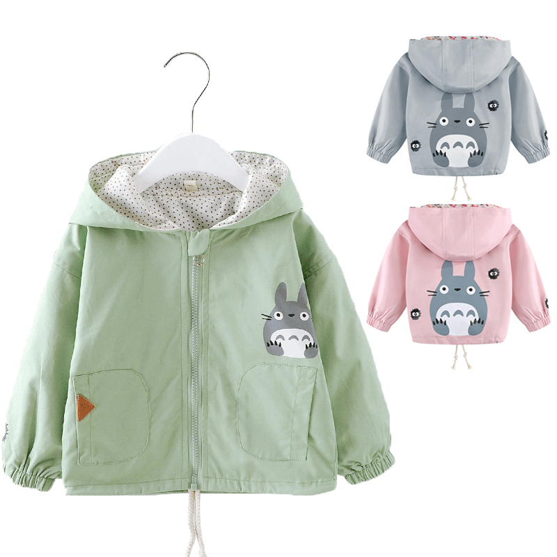 

Jackets born Baby Girl Clothes Spring Autumn Boys Jacket Windbreaker Cute Cartoon Totoro Hooded Coat Children Outerwear 0 5Y 221010, As the picture