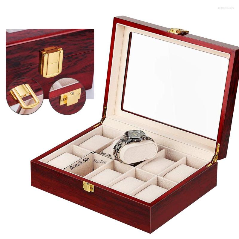 

Watch Boxes 6/10/12 Slots Wooden Box Wood Holder For Men Women Watches Organizer Organizers Drop