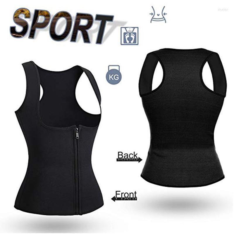 

Men' Body Shapers Men' Women Waist Trainer Vest Slim Corset Neoprene Sauna Tank Top Zipper Weight Loss Shaper Shirt