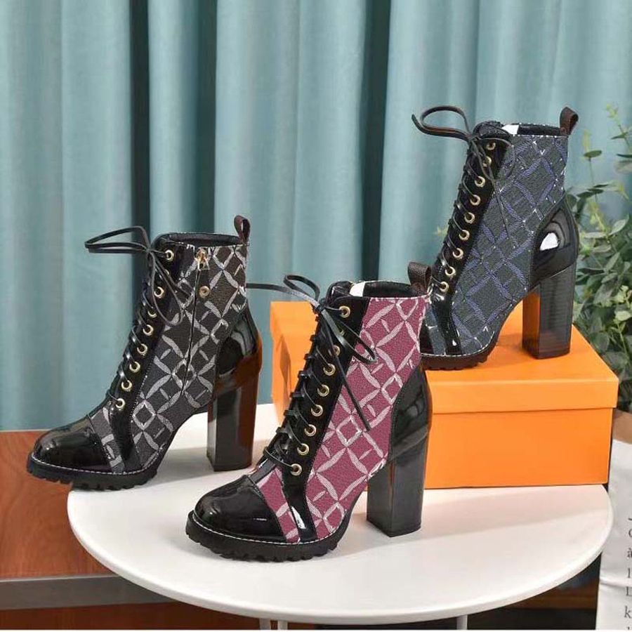 

2022 Women Designer Boots Ankle Boot Classic pattern Leopard Printing Real Leather shoes Fashion shoe Winter Fall, Box