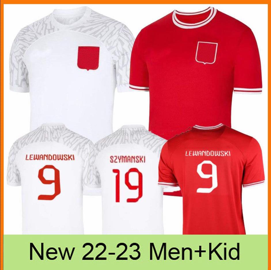 

2022 World Cup LEWANDOWSKI Soccer Jerseys Home away 2022 2023 red white GROSICKI #11 PISZCZEK MILIK Jersey 2022-23 football Men Shirts uniforms PolandS, 2022 home