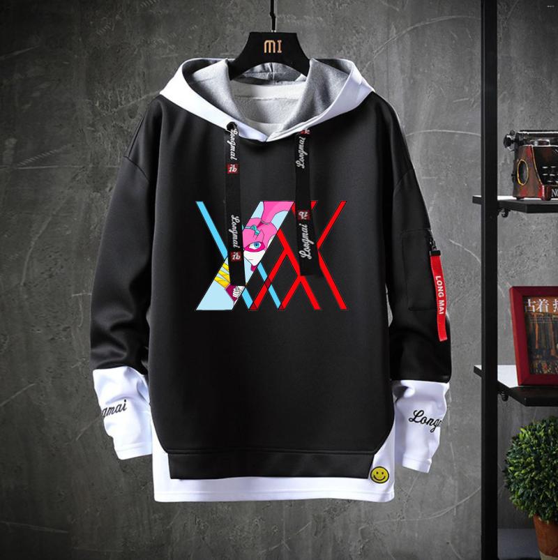 

Men' Hoodies Anime DARLING In FRANXX Hooded Cosplay Costume Unisex Casual Fake Two-Piece Sweatshirt Jacket Coat Teenagers Cartoon, Darling in franxx 2