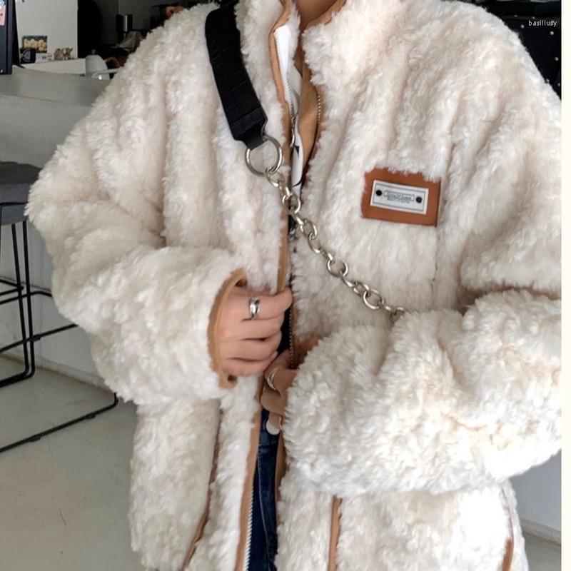

Women' Fur Women Faux Coats Long Sleeve Fluffy Jackets Winter Warm Female Lamb Wool Jacket Oversized Casual Coat E579, Thicken