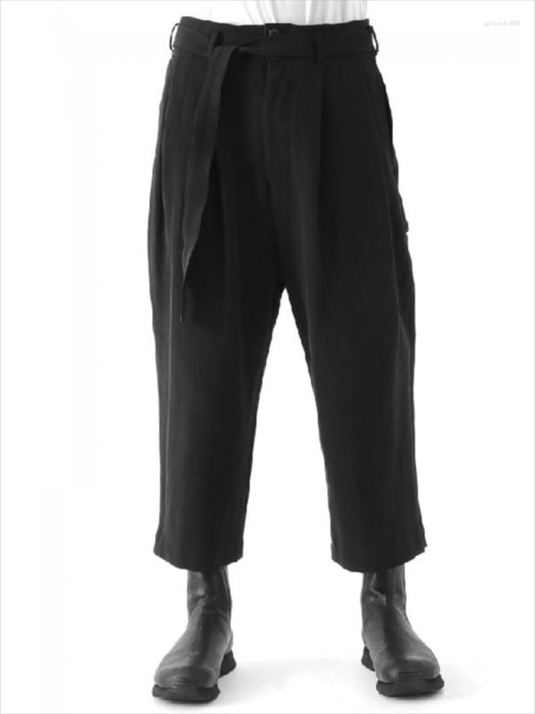 

Men' Pants Spring And Autumn Men' Casual Straight Fashion Singer Ribbon Droop Solid Color Harlem Large Size, Black