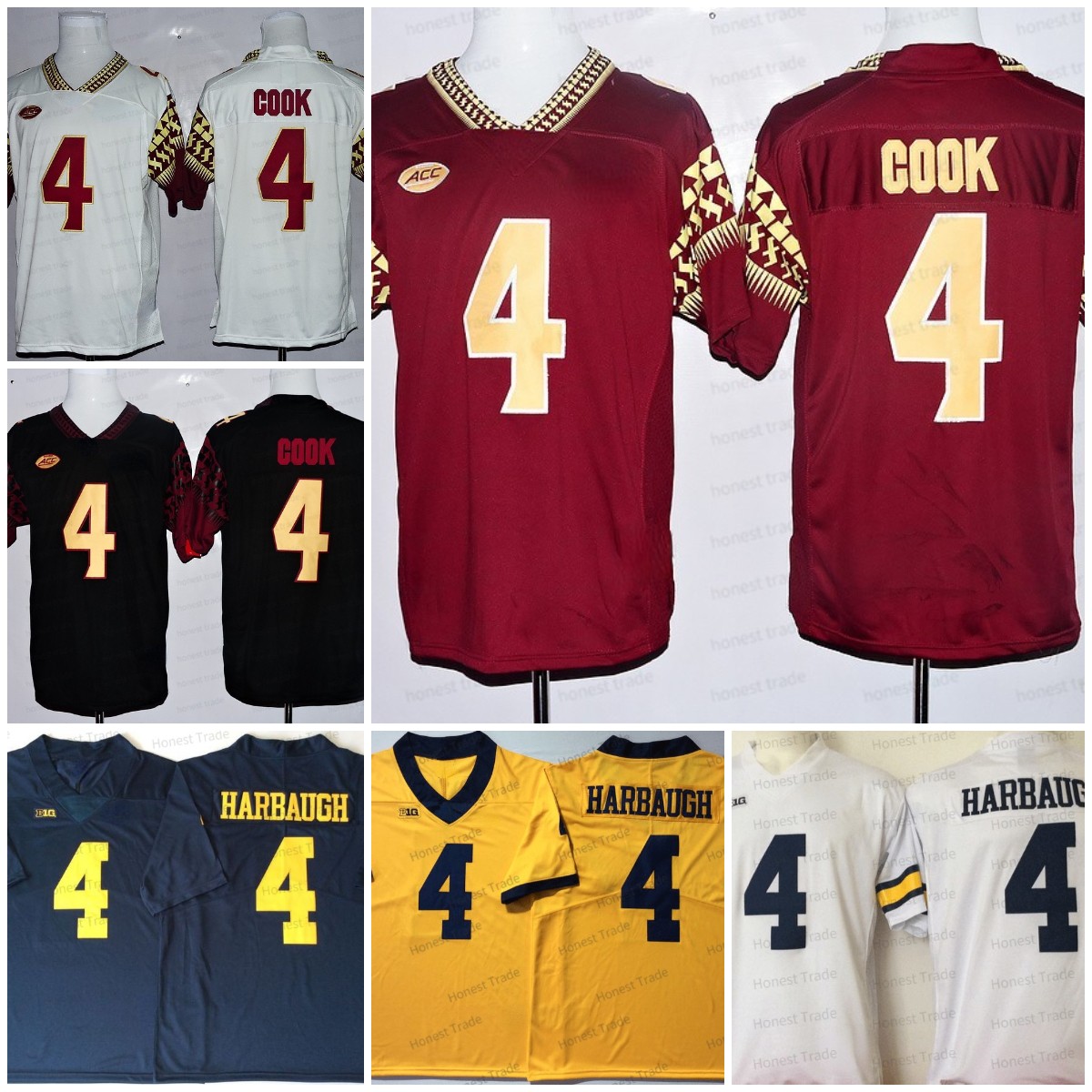 

NCAA Clemson Tigers 4 Deshaun Watson Football Jersey Jim Harbaugh Michigan Wolverines 4 Tank Bigsby 4 Dalvin Cook White College Mens Jerseys Stitched, Men jersey