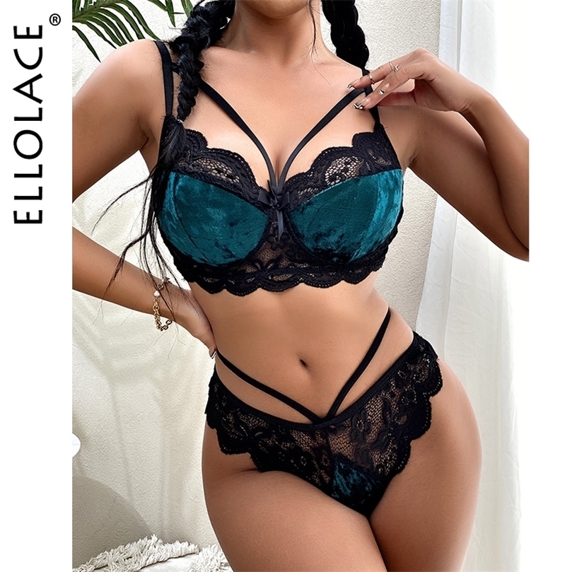 

Other Panties Ellolace Velvet Womens Underwear Lingerie Set Winter Bra Lace Femme Sexy Erotic  Suit Wholesale 221010, White