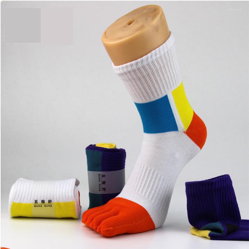 

Men's Socks 5 Pairs Winter Five Finger Men's Toe Sports Tube Crew Colorful Male Mens Novelty, Each color per pair