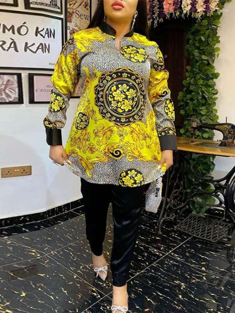 

Women' Two Piece Pants VONDA Bohemian Pant Sets 2022 Autumn Women Casual Long Turnip Suit Sleeve Wide Leg Poncho Vintage Printed Matching, Green