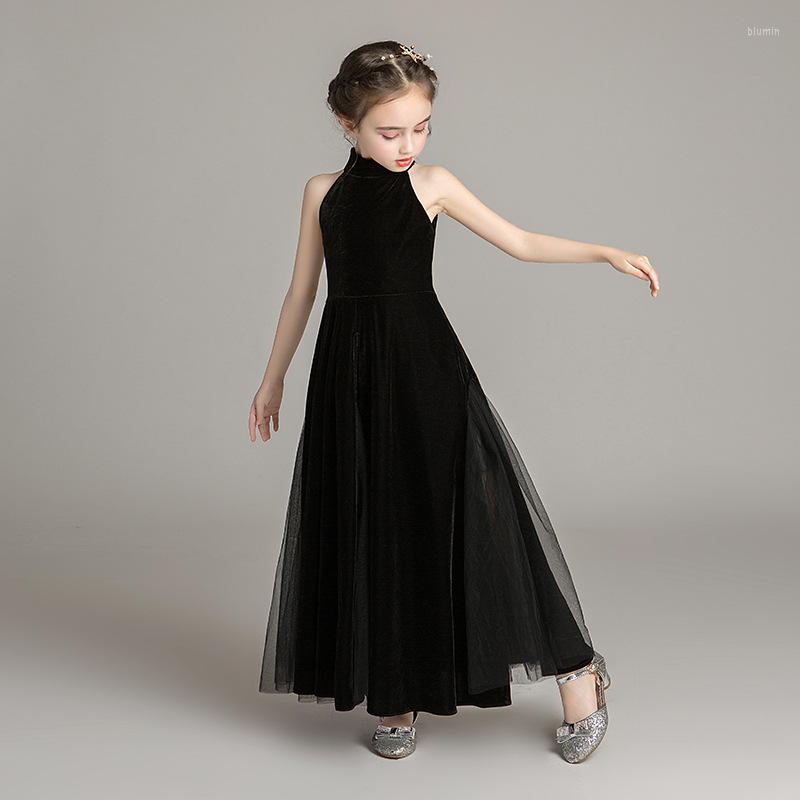 

Girl Dresses Caustom Made Black Sleeveless Children Girls Party Dress