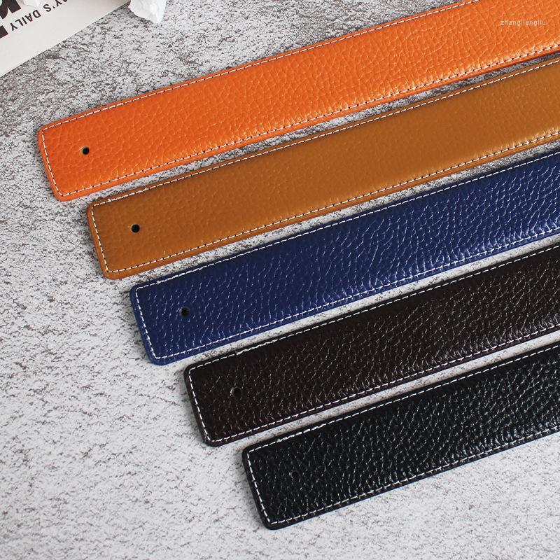 

Belts Brand No Buckle 3.7cm Wide Genuine Leather Automatic Belt Body Strap Without Men Good Quality Male BeltsBelts, Black