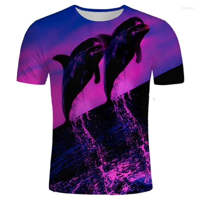 

Men's T Shirts Summer Sea Cartoon Dolphin T-Shirt Fashion Hip Top Women Funny Animal Graphic Tee Tops, 12