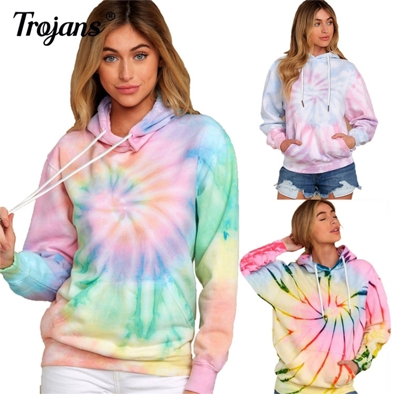 

Womens Hoodies Sweatshirts Women Casual Tie Dye Printed Hoodies Top Autumn Thin Long Sleeve Sweater Blouse Lady Daily Pocket Draw String Hooded Sweatshirts 221010, Color2