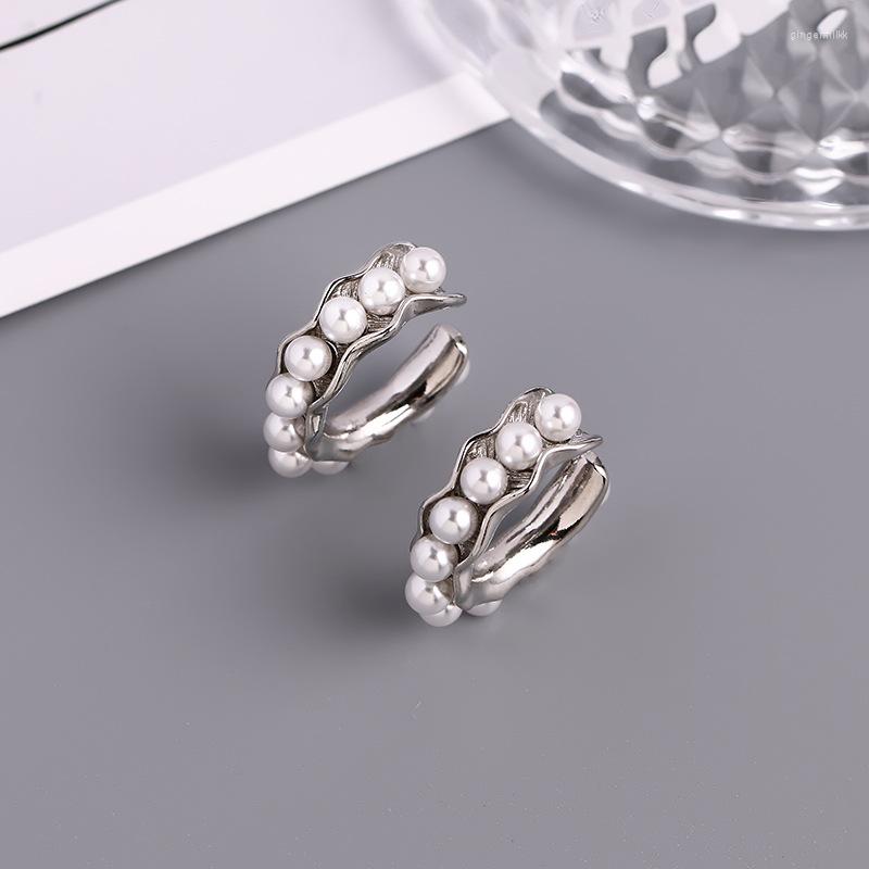 

Backs Earrings 1 Pcs Retro Pearl Round Bead Ear Bone Clip Without Hole Exquisite Girl