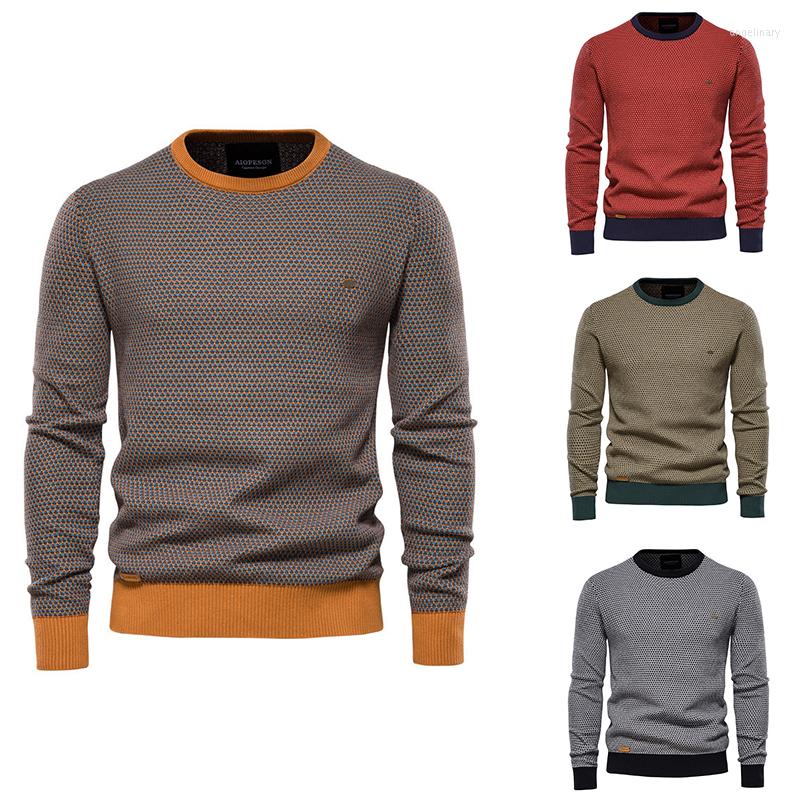 

Men's Sweaters Color Match Knitted Top Men's Bottoming Autumn And Winter Round Neck Men Sweater European Size Personality Pullover, Black