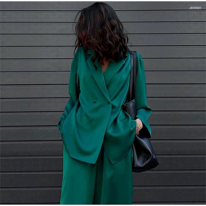 

Women' Two Piece Pants Women' Mandylandy Women Elegant Autumn Tracksuit Outfits Fashion Y2K Long Sleeve Lapel Collar Button Blazer, Green