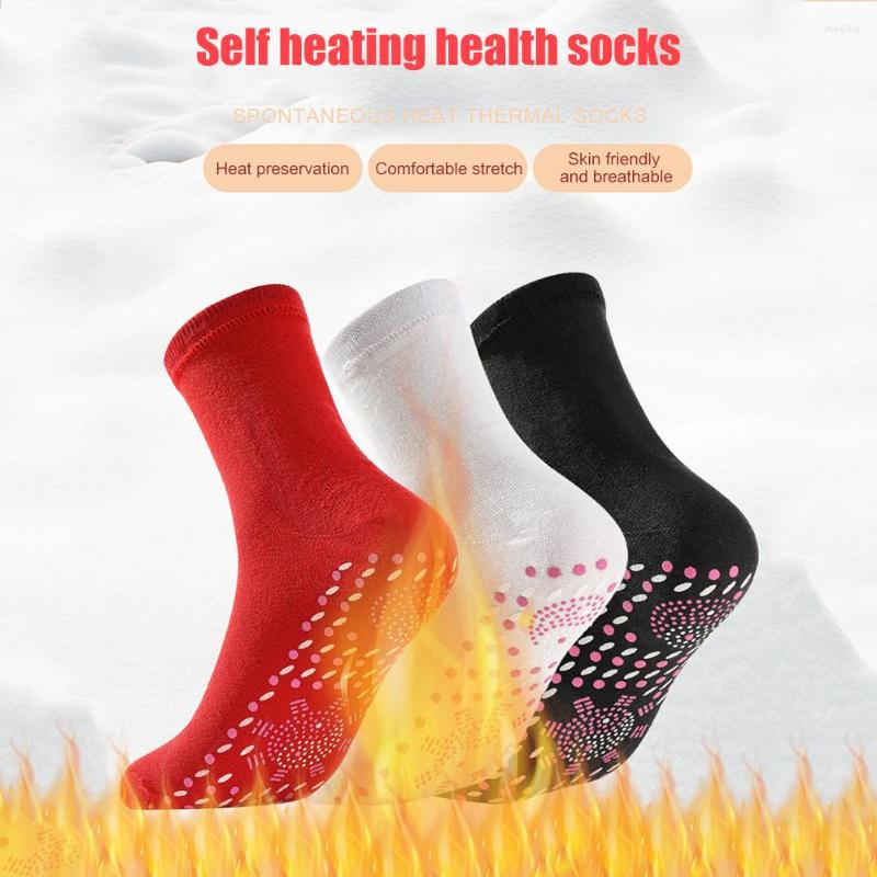

Sports Socks 1 Pair Self-heating Magnetic Women Men Self Heated Therapy Comfortable Winter Warm Massage Thermal, Black