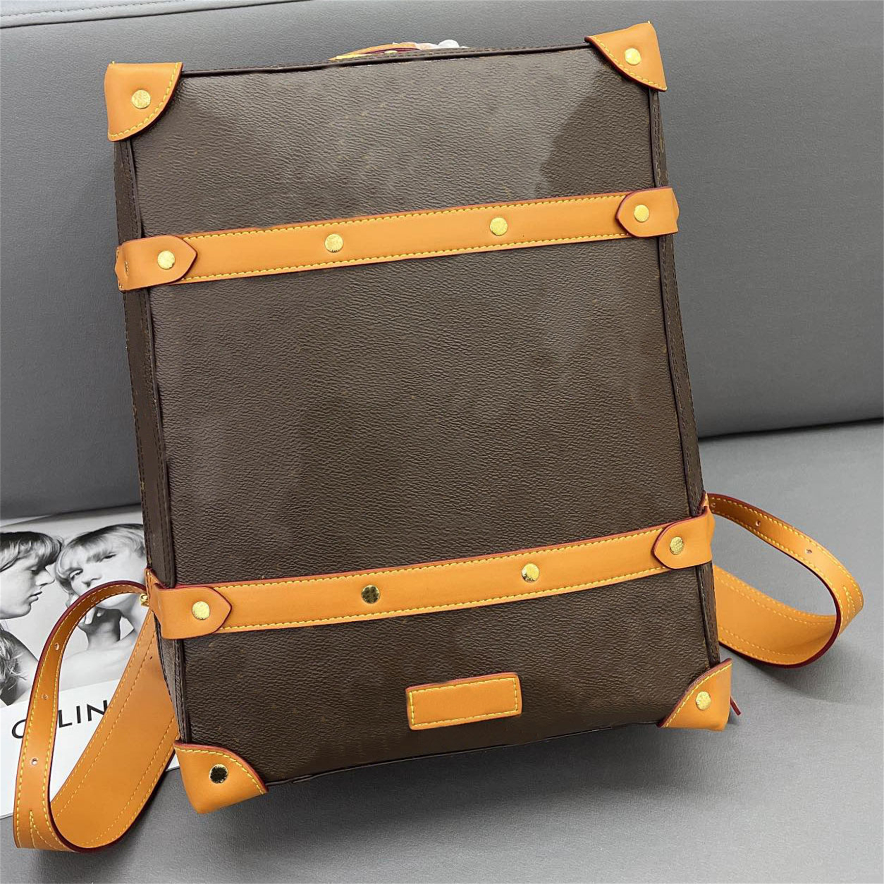 

Classic Flower Soft Trunk Backpack Women Men Print Computer Bags Designer Canvas Leather Zipper Closure School Bag Unisex Backpacks