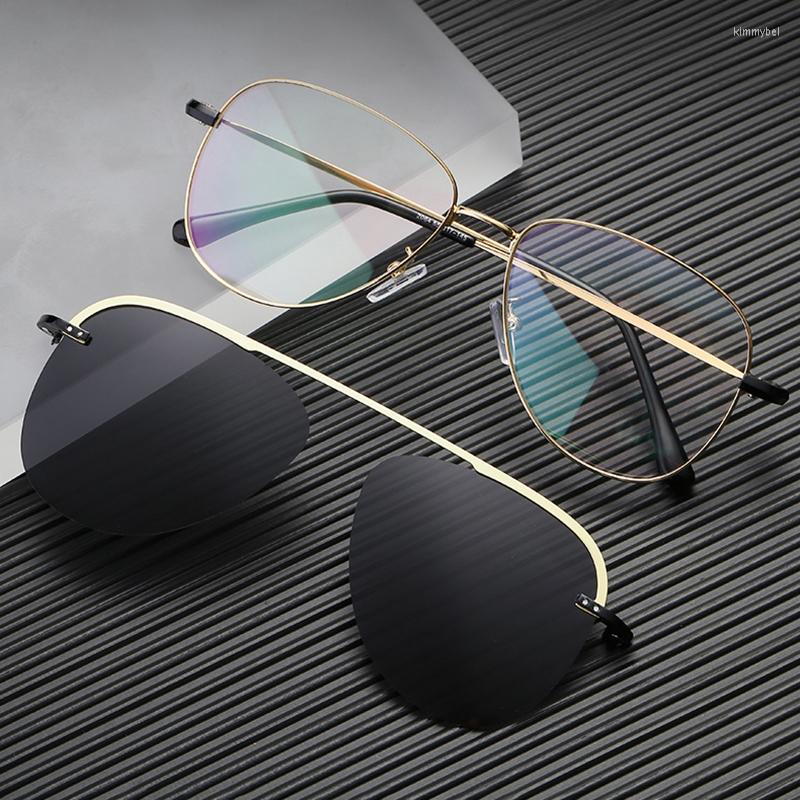

Sunglasses Frames Full Rim Optical Eyeglasses Frame With Magnetic Clip-on Alloy Glasses Prescription Spectacles Eyewear 2064