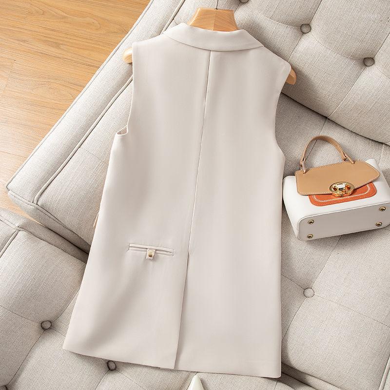 

Women's Vests Fashion Women's Blazer Vest Cardigan Sleeveless Jacket Back Slit Leisure Basic Waistcoat Slim Fit Wholesale, Creamy-white