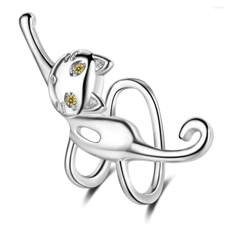 

Backs Earrings 1 PC Silver Color Ear Clips No Piercing Fake Cartilage Animal Minimalist Gift