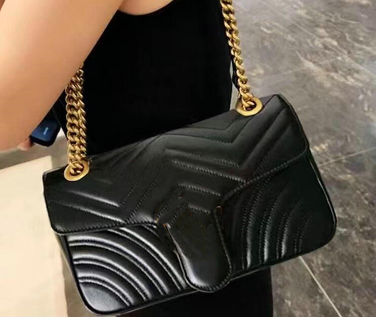 

Cute Luxury bags Designer Marmont Messenger Handbag With Cross body Fashion New Shoulder Women Crossbody Bag 1733# 26cm hyt, White/gold chain