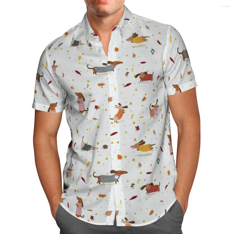 

Men's Casual Shirts Cartoon Dog 3D Printed Summer Breathable Hawaiian Beach Short Sleeve Shirt Cool Social Art 5XL Oversized Street, Hawaiian shirt 10