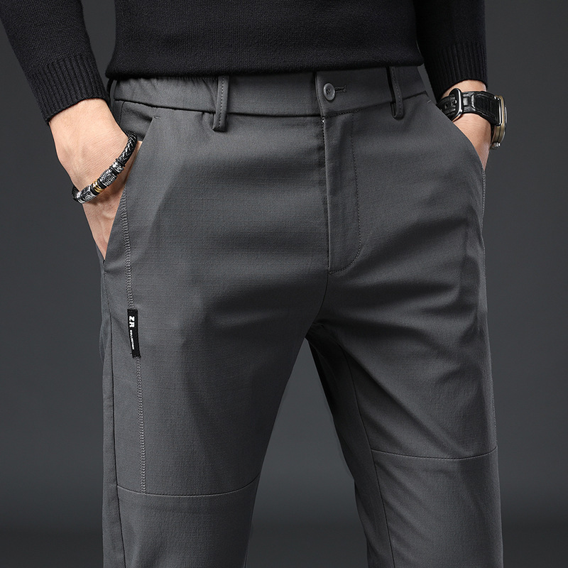 

Men's Pants Men Pants Slim Fit Casual Men's Classics Elasticity Full Length Fashion Black Khaki Cotton Skinny Brand Trousers Male 2738 221010, My9166 gray