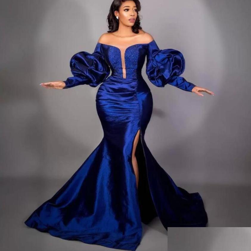 

Prom Dresses 2022 Dubai Arabic Abigail Plus Size Mermaid Prom Dresses Long Puffy Sleeves Beaded High Side Split Floor Le Bridegroomdh Dh5Vy, Lavender
