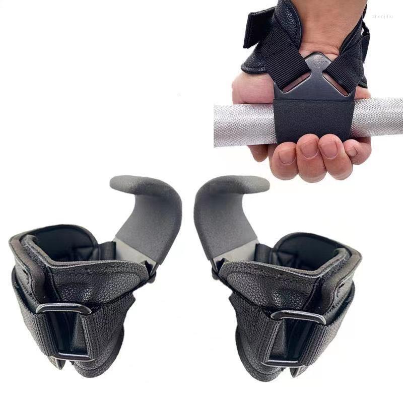 

Wrist Support Leather Weight Lifting Hook Gym Fitness Weightlifting Non-slip Heavy Duty Steel Strong Load Capacity Strap Pull-up, 1 pair black
