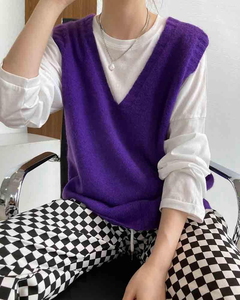 

Women's Vests Women Regular Fit Pullover Sweater Vest Cable Knitted Tank Top V Neck Sleeveless Jumpers, Blue