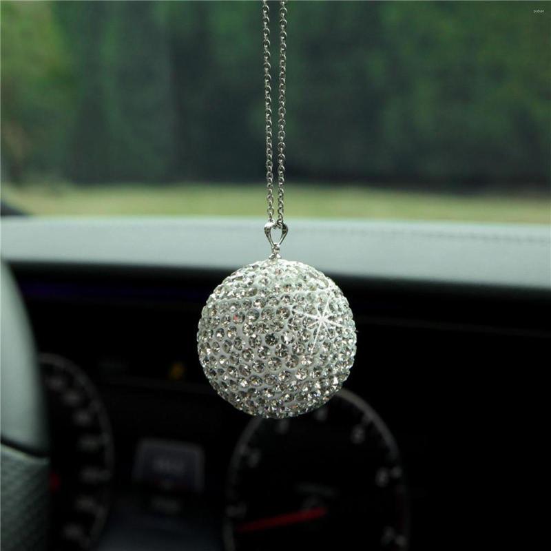 

Interior Decorations Diamond Crystal Ball Cars Charms Car Pendant For Ornament Rear View Mirror