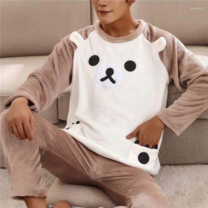 

Men's Sleepwear Long Sleeve Pajamas Suit For Lovers Winter Ladies Men's Flannel Housewear Coral Velvet Pijamas Women, Women 3