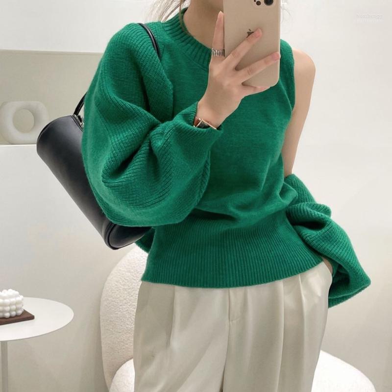 

Women's Sweaters Women's 2022 Green Cashmere Sweater Sexy 2 Piece Sets Knit Women Korean Chic Autumn Winter Female O-neck Short, Orange