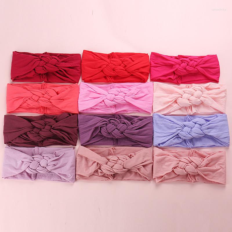 

Hair Accessories 12pcs Nylon Headbands -sale Cross Knot Weaved Elastic Headband DIY For Kid Girls Headwrap Po Pro Headwear