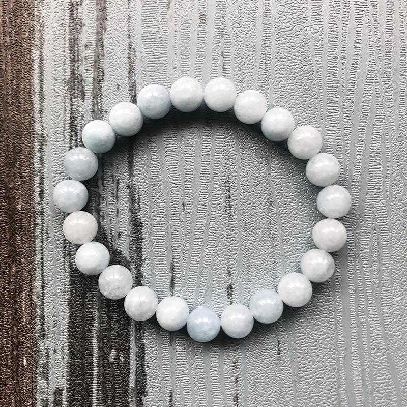 

Charm Bracelets Fashionable Natural Stone Beaded Stretchy Bracelet For Men Gift A-quamarine Healing Relif Stress Jewelry
