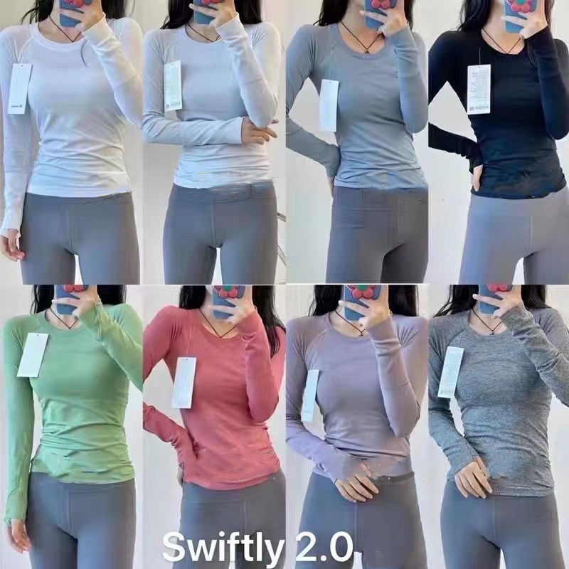 

Align LU-07 Designer Yoga Outfits Swiftly Tech 2.0 Womens Pullover Long Sleeves Solid Color Nude Sports Shaping Waist Tight Fitness Loose Jogging Woman Sportswear Top, This option does no ship