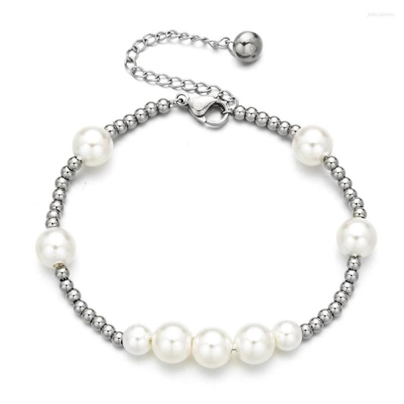 

Bangle 2022 Fashion Pearl Steel Ball Women's Bracelet Stainless Beads Hand Jewelry Personality 5 Manufacturers Wholesale