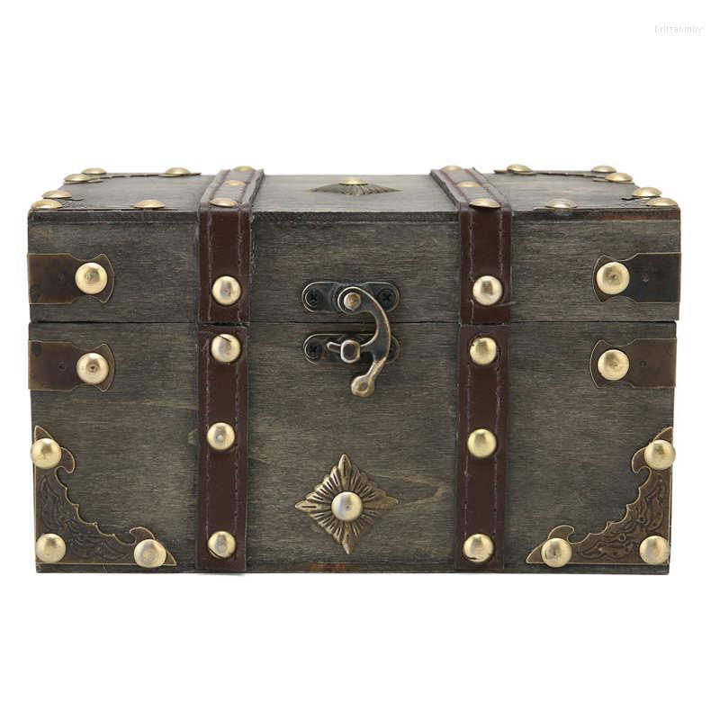 

Jewelry Pouches Vintage Wooden Box Good Capacity Storage Case Home Decoration Elegant For Bracelets