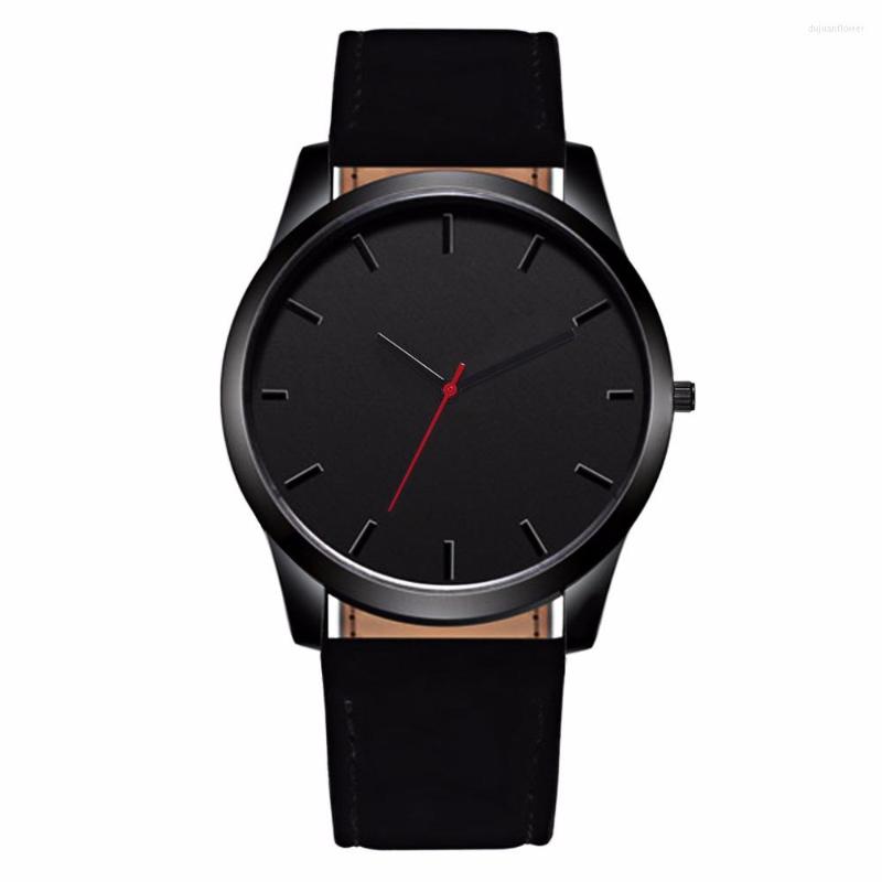 

Wristwatches Drop Men Leather Military Wrist Watch Luxury Male Sport Watches Quartz Hours Clock Relogio Masculino, Black