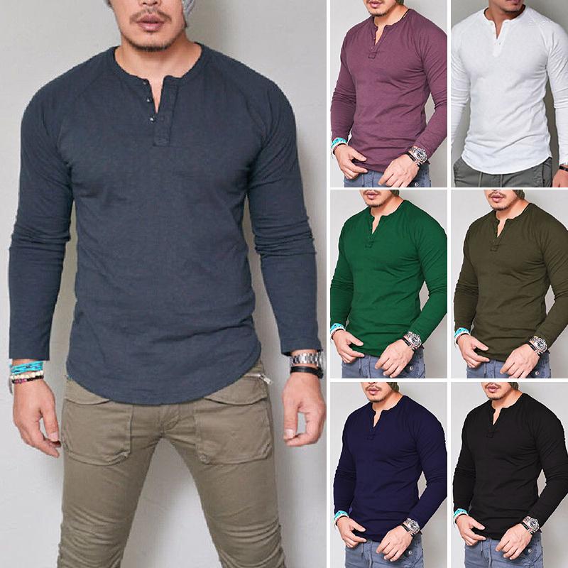 

Men' T Shirts T-shirt O-Neck Cotton Solid Color Autumn Winter Casual Bottoming Shirt Male Clothing Tshirts -2XL Tops Tees, Khaki