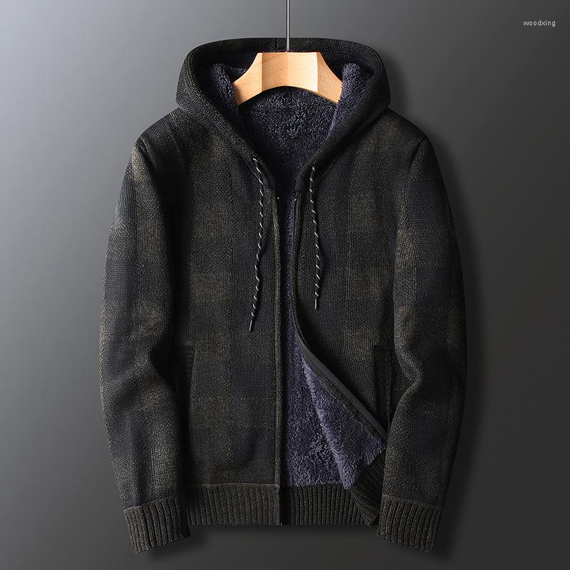 

Men's Hoodies Autumn Winter Men Sweatshirts Casual Jacket Coat Cardigan Zip Plus Velvet Thick Solid Homme Fashion Hoody