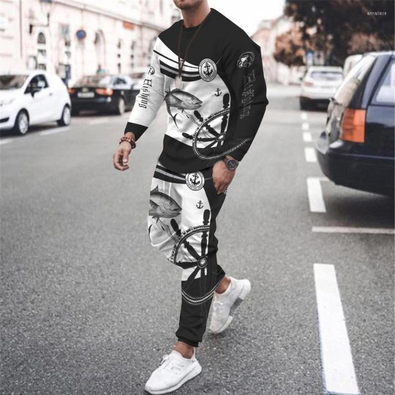 

Men's Tracksuits Spring And Autumn Men's Long Sleeve T-Shirt Set Fashion European American Style Running Sportswear Sports Pants, Tc1191
